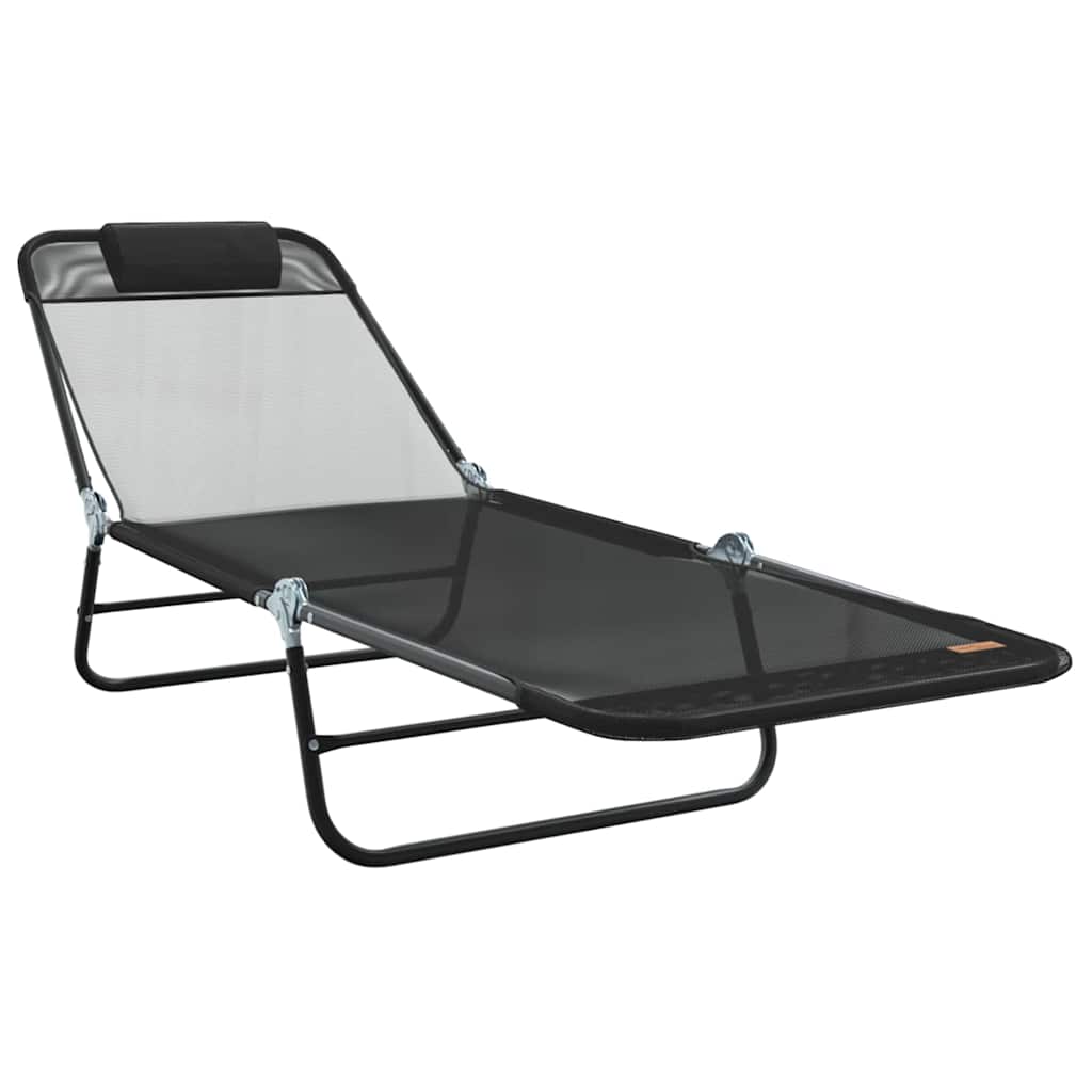 Sklopiva ležaljka za sunčanje 2 pcs Crna 182 x 55 x 85,5 cm