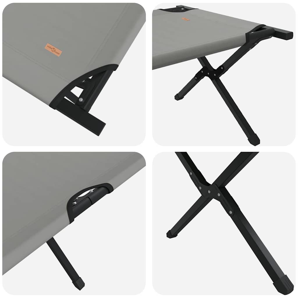 Sklopivi kamperski krevet 2 pcs Siva 193 x 69 x 45 cm