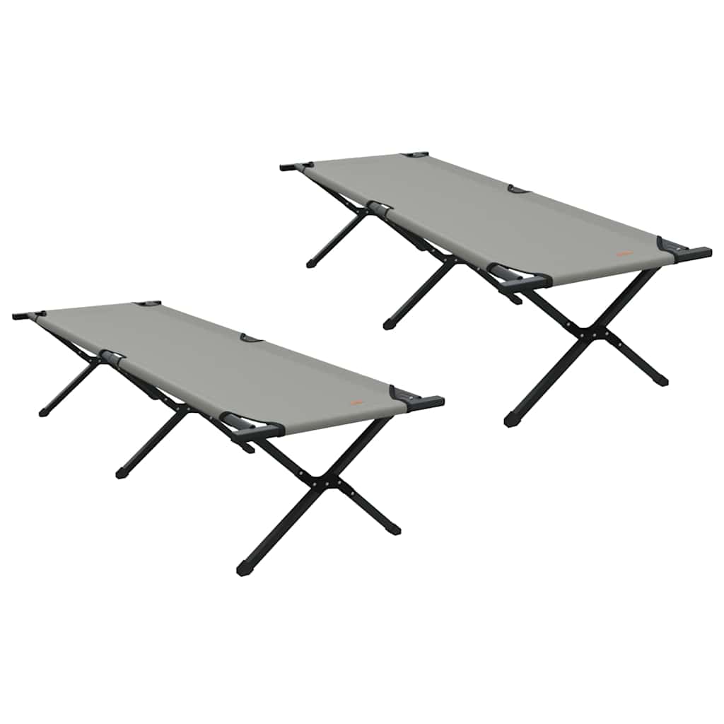 Sklopivi kamperski krevet 2 pcs Siva 193 x 69 x 45 cm
