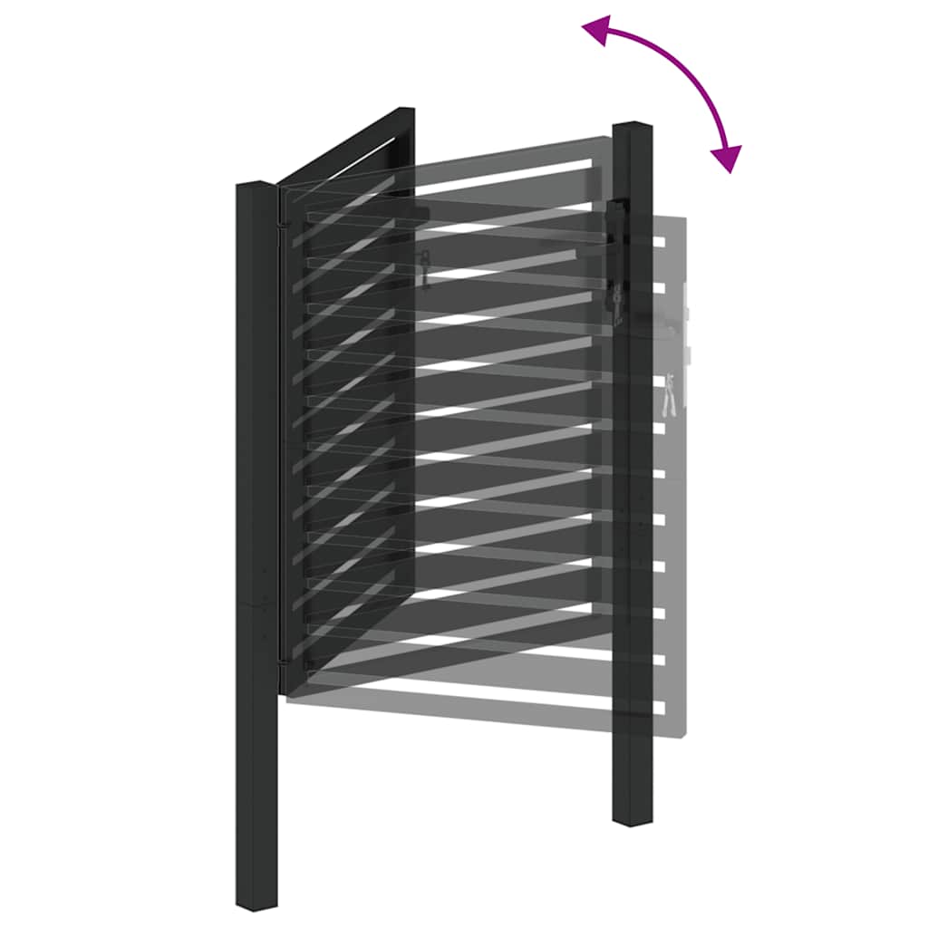 Vrtna vrata s mogućnošću zaključavanja crna 100x100 cm aluminijska