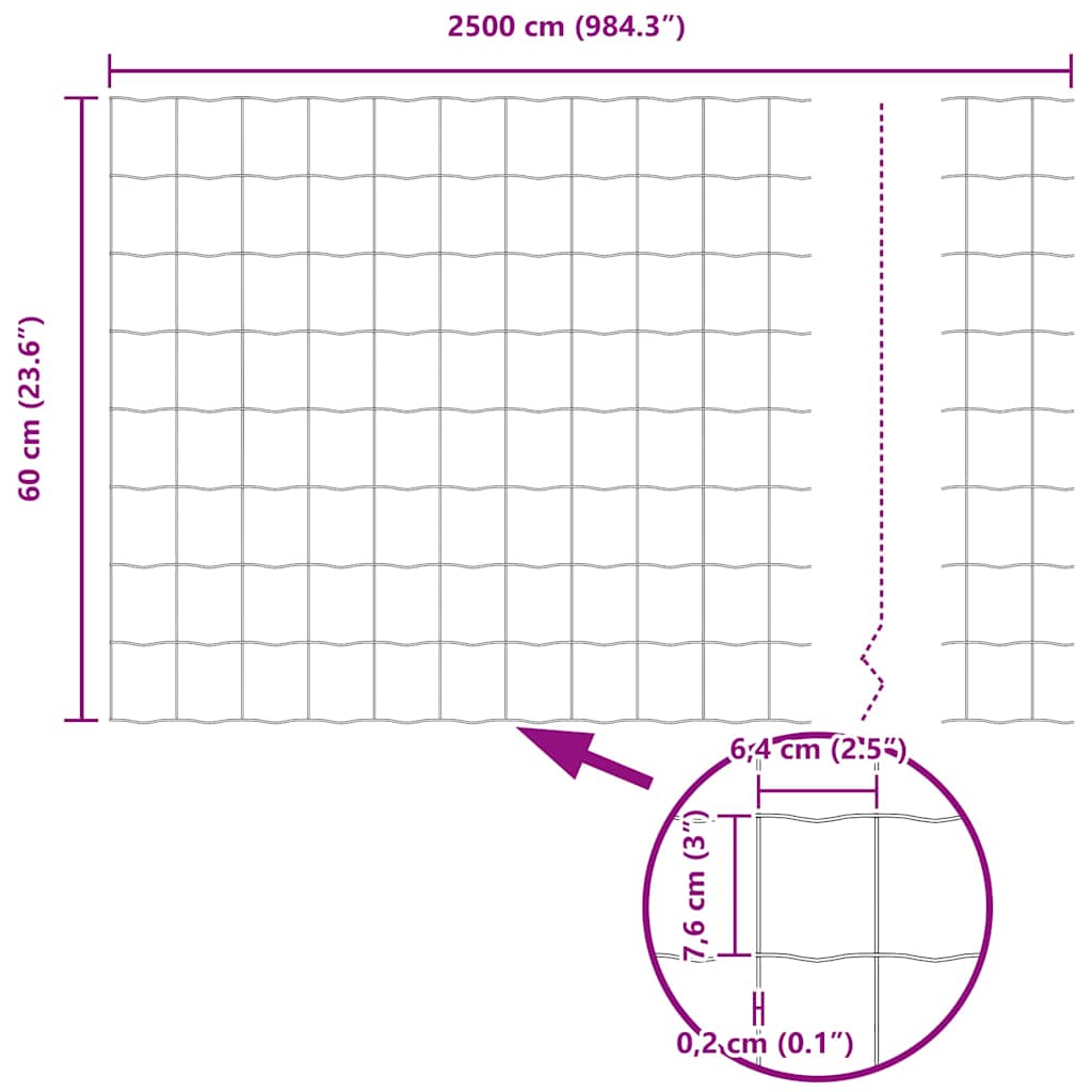 Euro ograda 0,6 x 25 m Željezo prekriveno PVC-om
