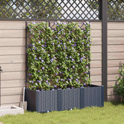 Vrtna saksija 3 pcs Sivi 120 x 40 x 143 cm Plastika