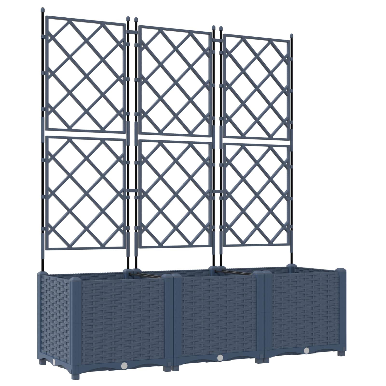 Vrtna saksija 3 pcs Sivi 120 x 40 x 143 cm Plastika