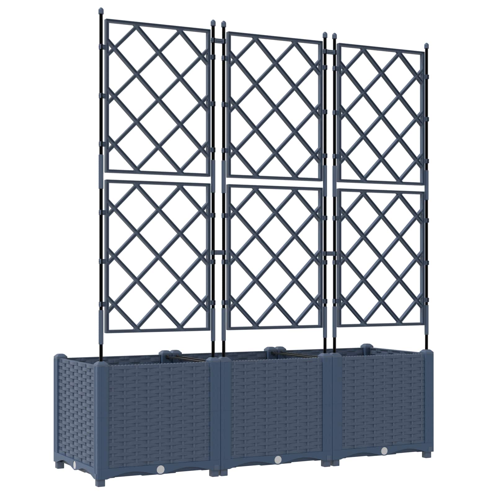 Vrtna saksija 3 pcs Sivi 120 x 40 x 143 cm Plastika