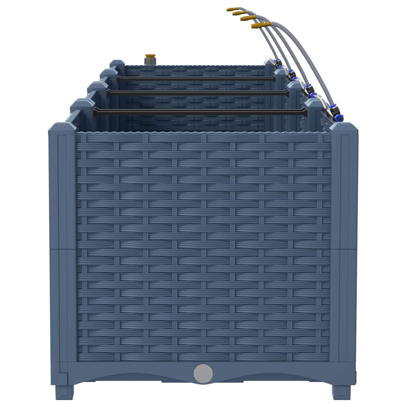 Vrtna saksija 3 pcs Sivi 120 x 40 x 37,5 cm Plastika