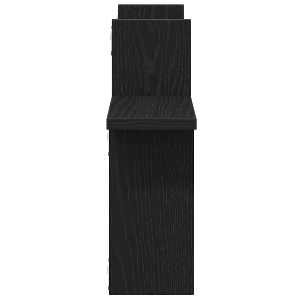 Zidne police 2 kom. Crni hrast 38x12x38 cm Konstruirano drvo