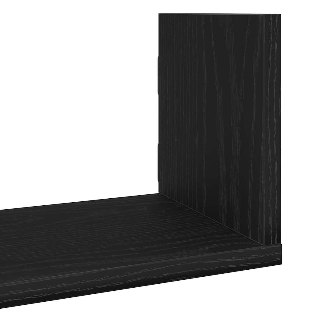 Zidne police 3 kom. Crni hrast 58x18x18 cm Konstruirano drvo