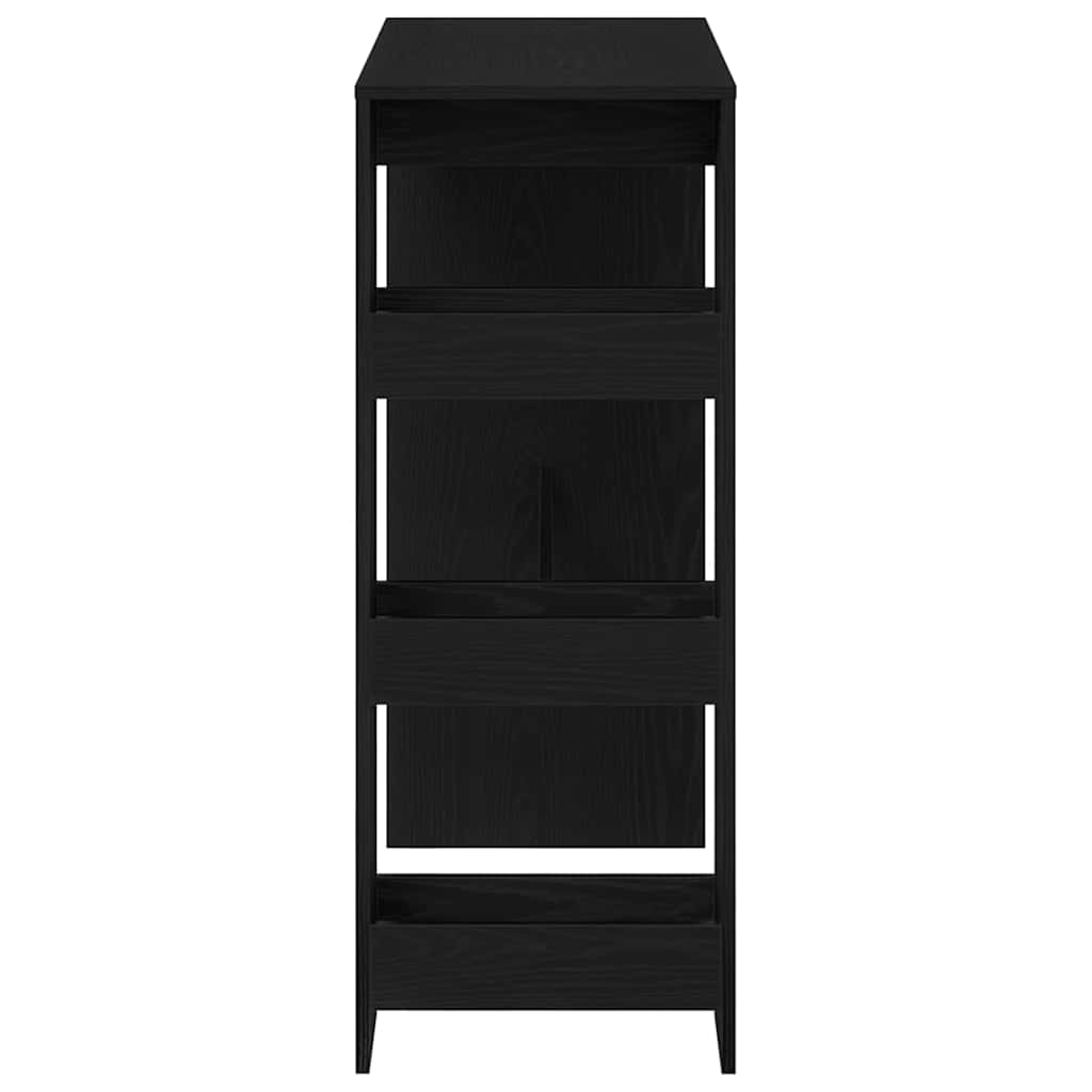 Barski stol s policama Crni hrast 90x40x103,5 cm Konstruirano drvo