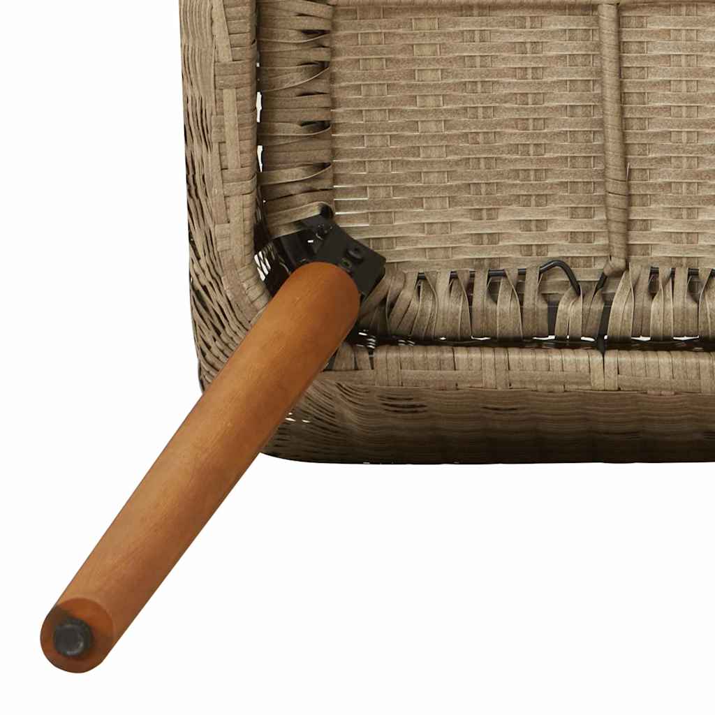 Vrtna stolica s jastukom 2 pcs Bež 62,5 x 55 x 82 cm poliratan
