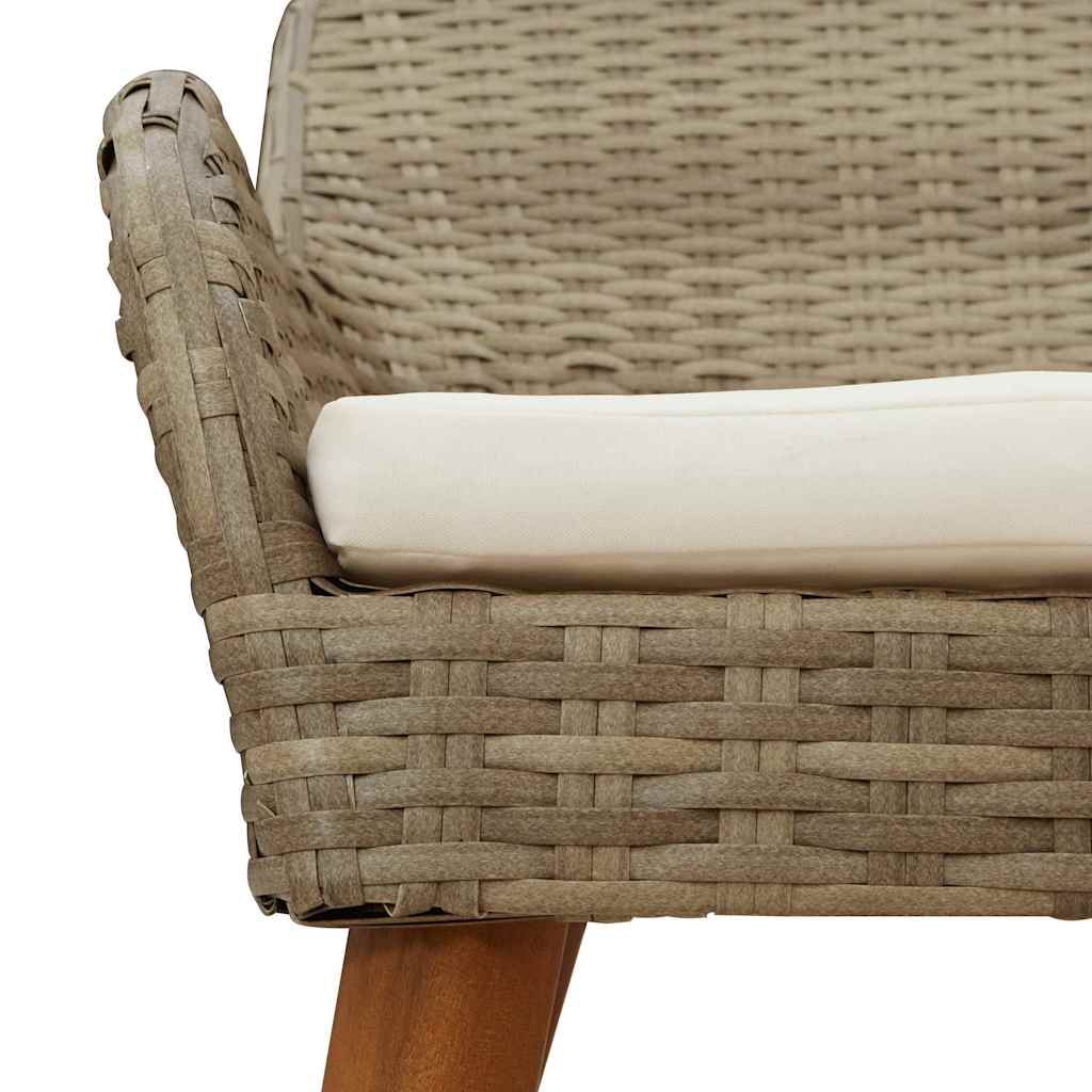 Vrtna stolica s jastukom 2 pcs Bež 62,5 x 55 x 82 cm poliratan