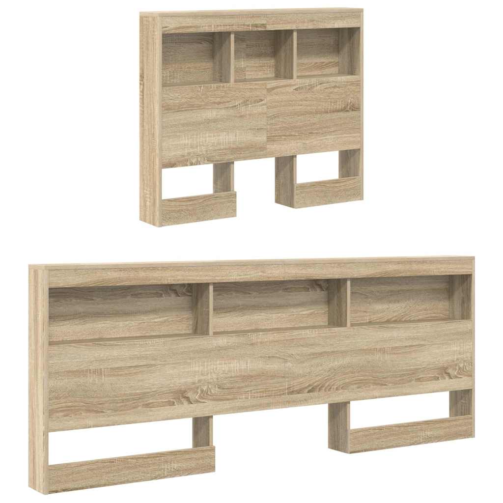 Krevet s policama sonoma hrast 100 x 200 cm Konstruirano drvo
