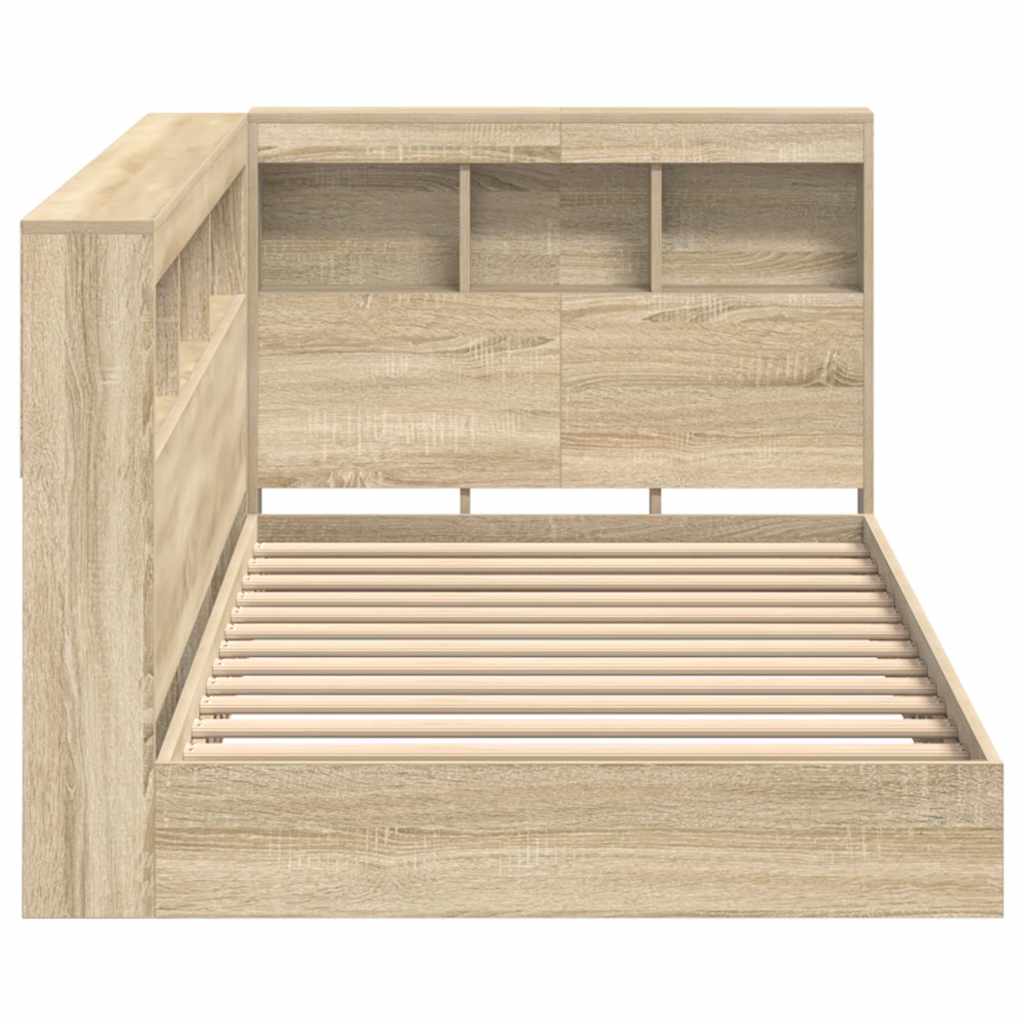Krevet s policama sonoma hrast 100 x 200 cm Konstruirano drvo
