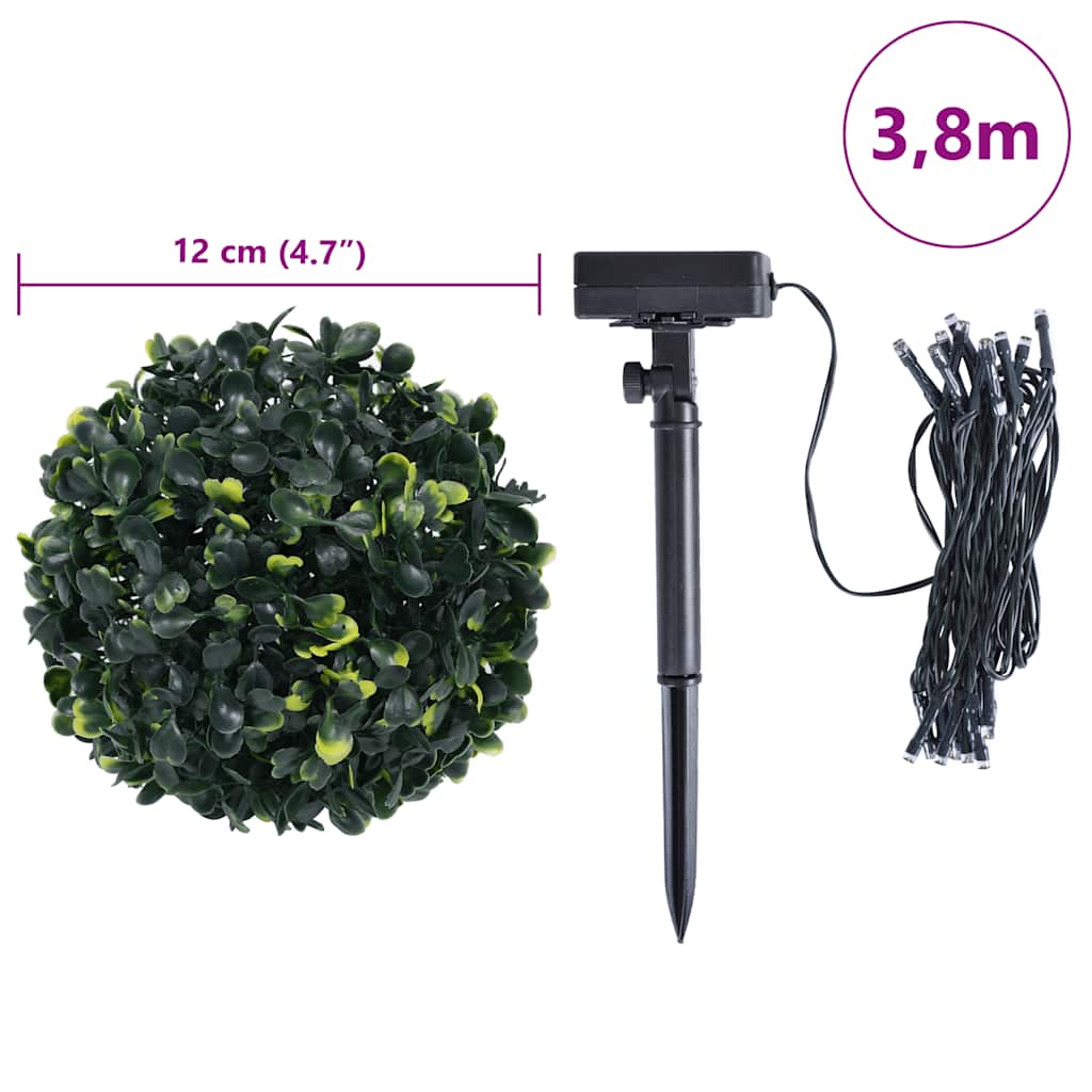 Umjetne kugle od šimšira s LED svjetlima 4 kom zelene 12 cm