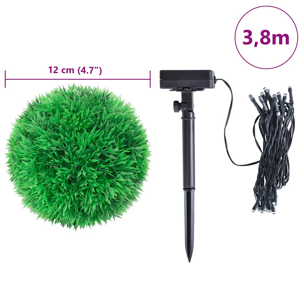 Umjetne kugle od šimšira s LED svjetlima 4 kom zelene 12 cm