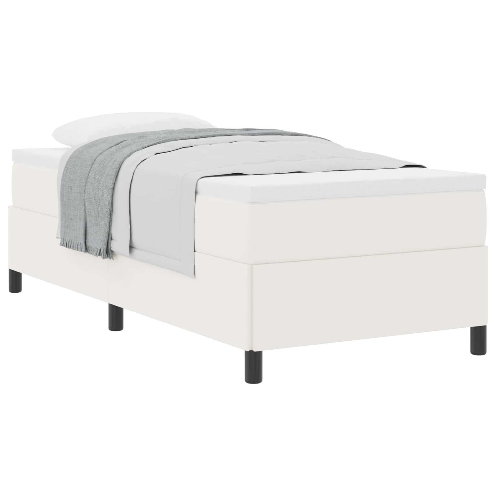 Krevet s opruga kutije Krem 90 x 200 cm Kordura tekstil