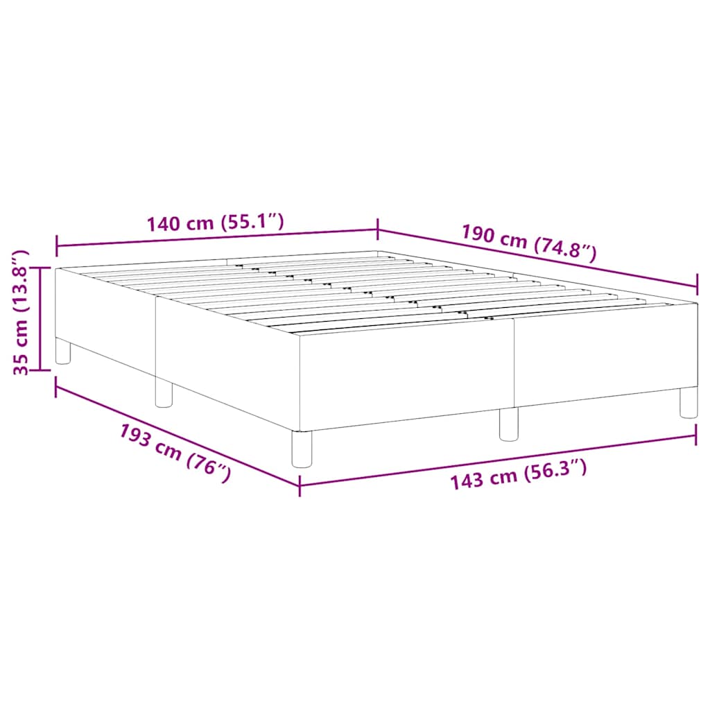 Krevet s opruga kutije Plava 140 x 190 cm Kordura tekstil