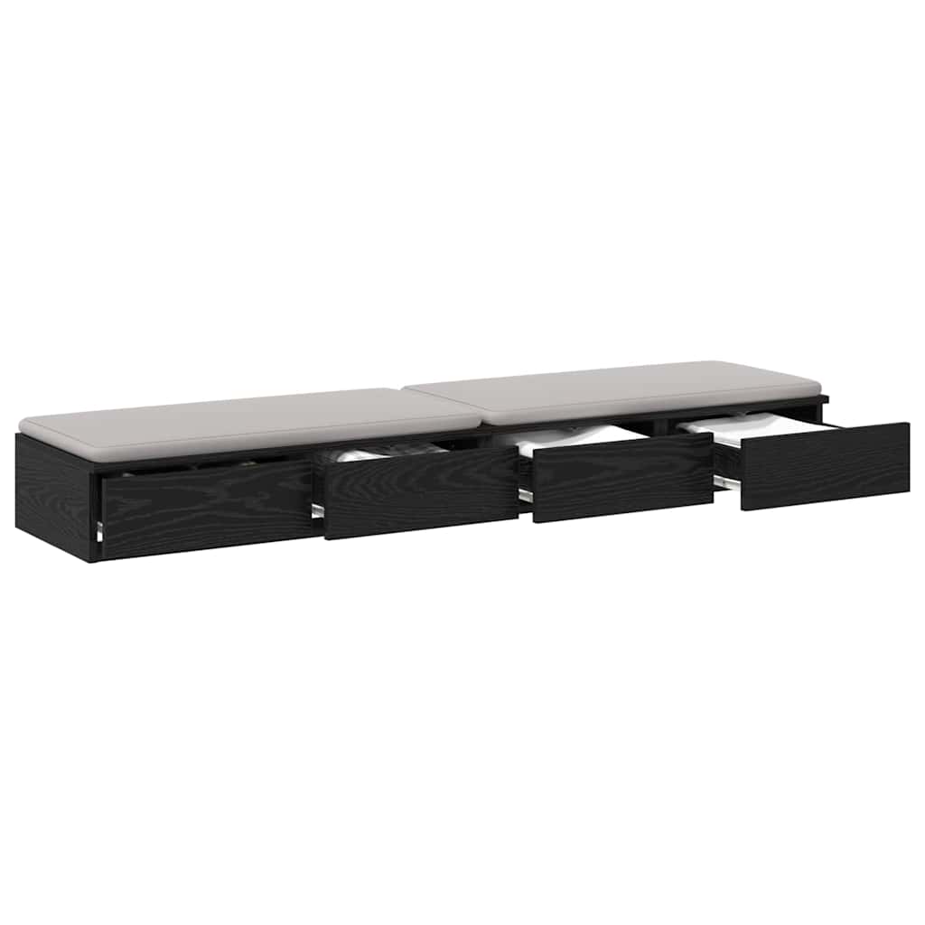 Ladice za krevet s ladicama Crni hrast 160 x 36,5 x 16,5 cm