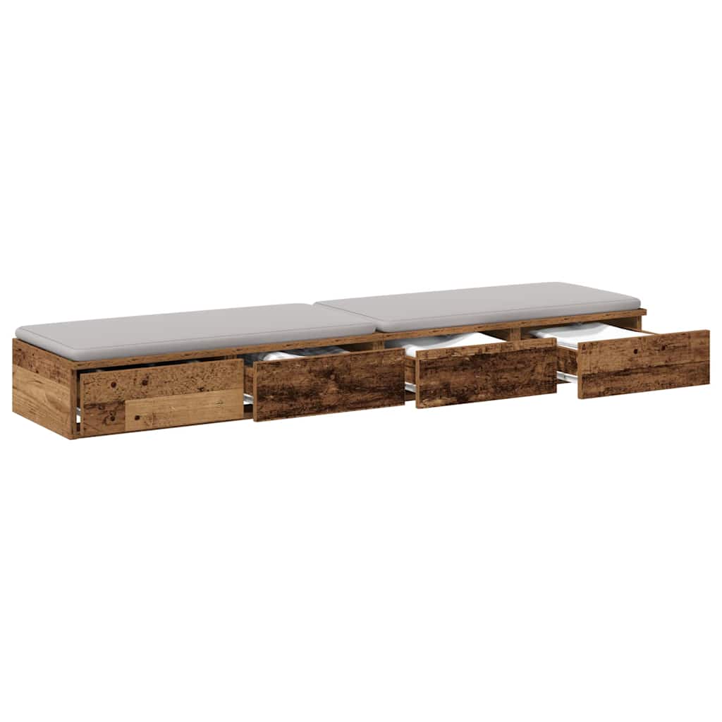 Ladice za krevet s ladicama Staro drvo 160 x 36,5 x 16,5 cm