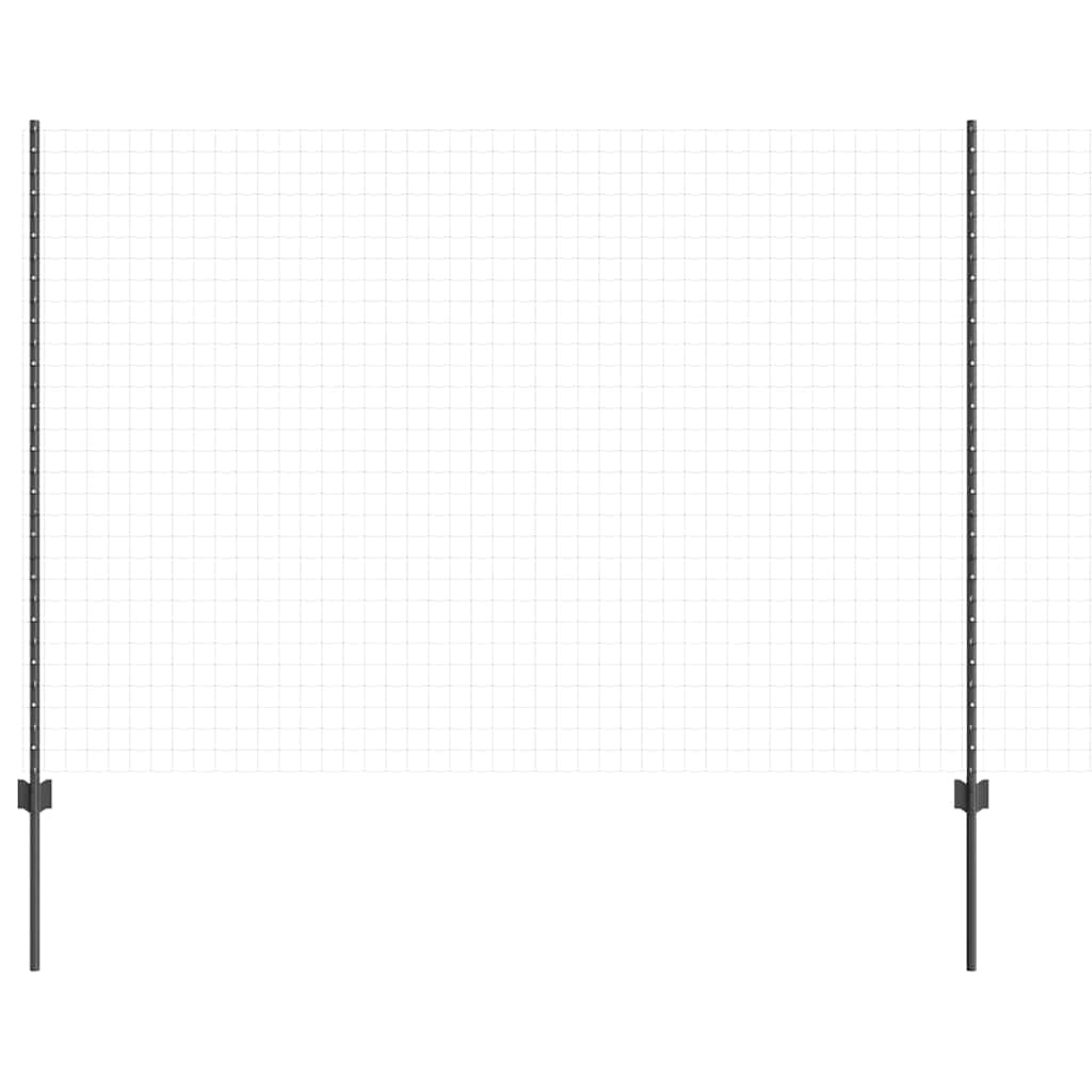 Ugrađeni stup za ogradu 22 pcs Siva 200 cm Čelik obložen prahom