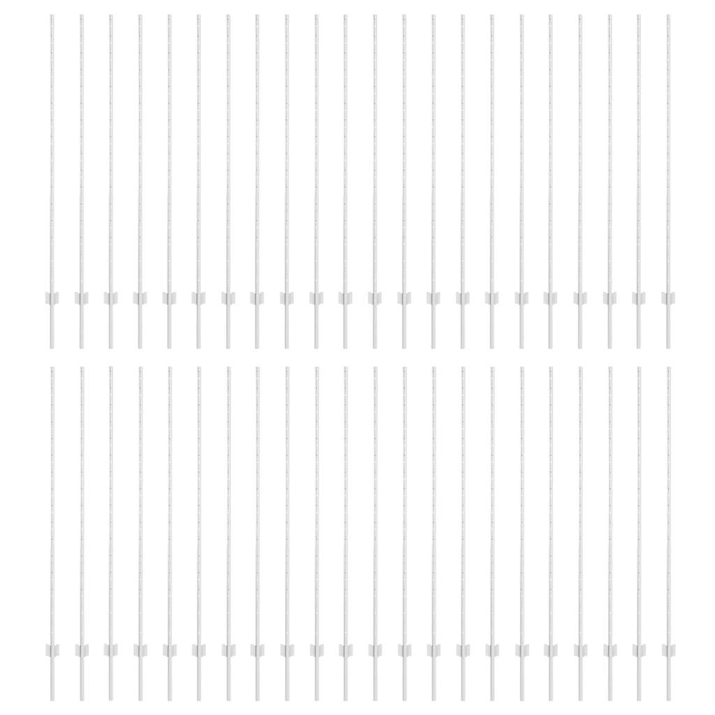 Ugrađeni stup za ogradu 44 pcs Srebrna 200 cm