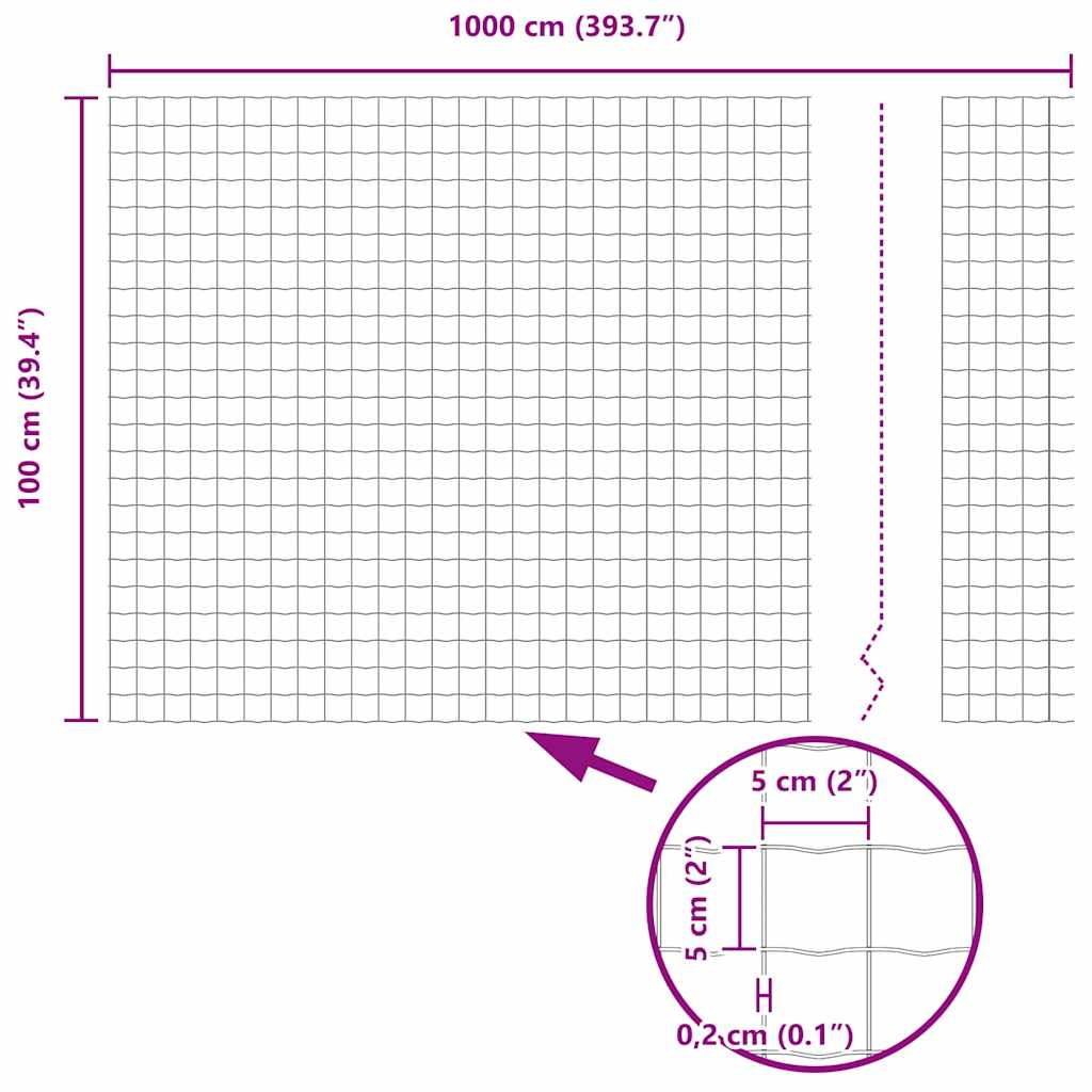 Zavarena žičana ograda 10 x 1 m (Š x V) Čelik premazan PVC-om