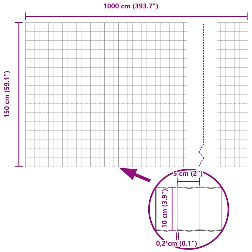 Zavarena žičana ograda 10 x 1,5 m (Š x V) Čelik premazan PVC-om