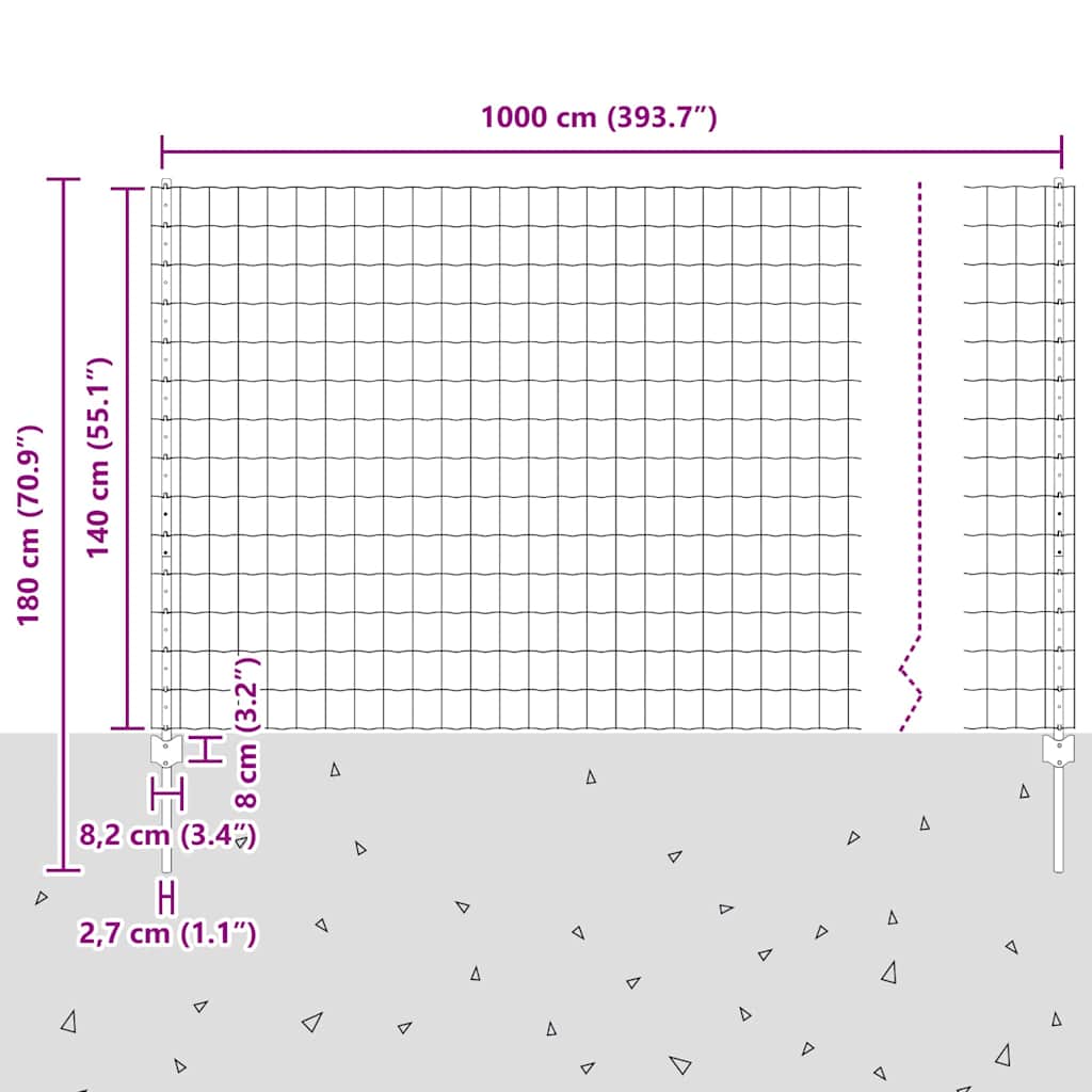Zavarena žičana ograda 10 x 1,4 m (Š x V) Čelik premazan PVC-om