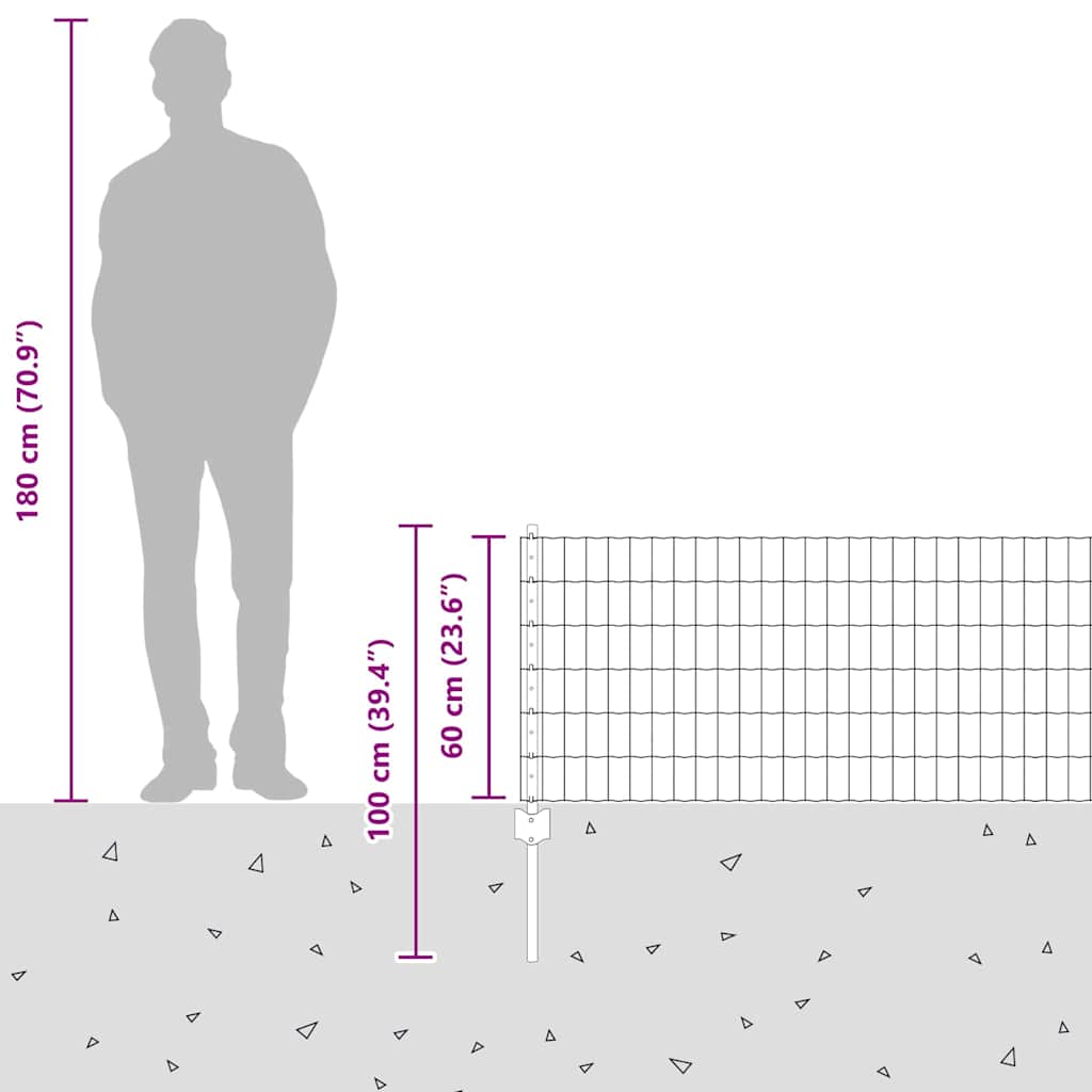Zavarena žičana ograda 25 x 0,6 m (Š x V) Čelik premazan PVC-om