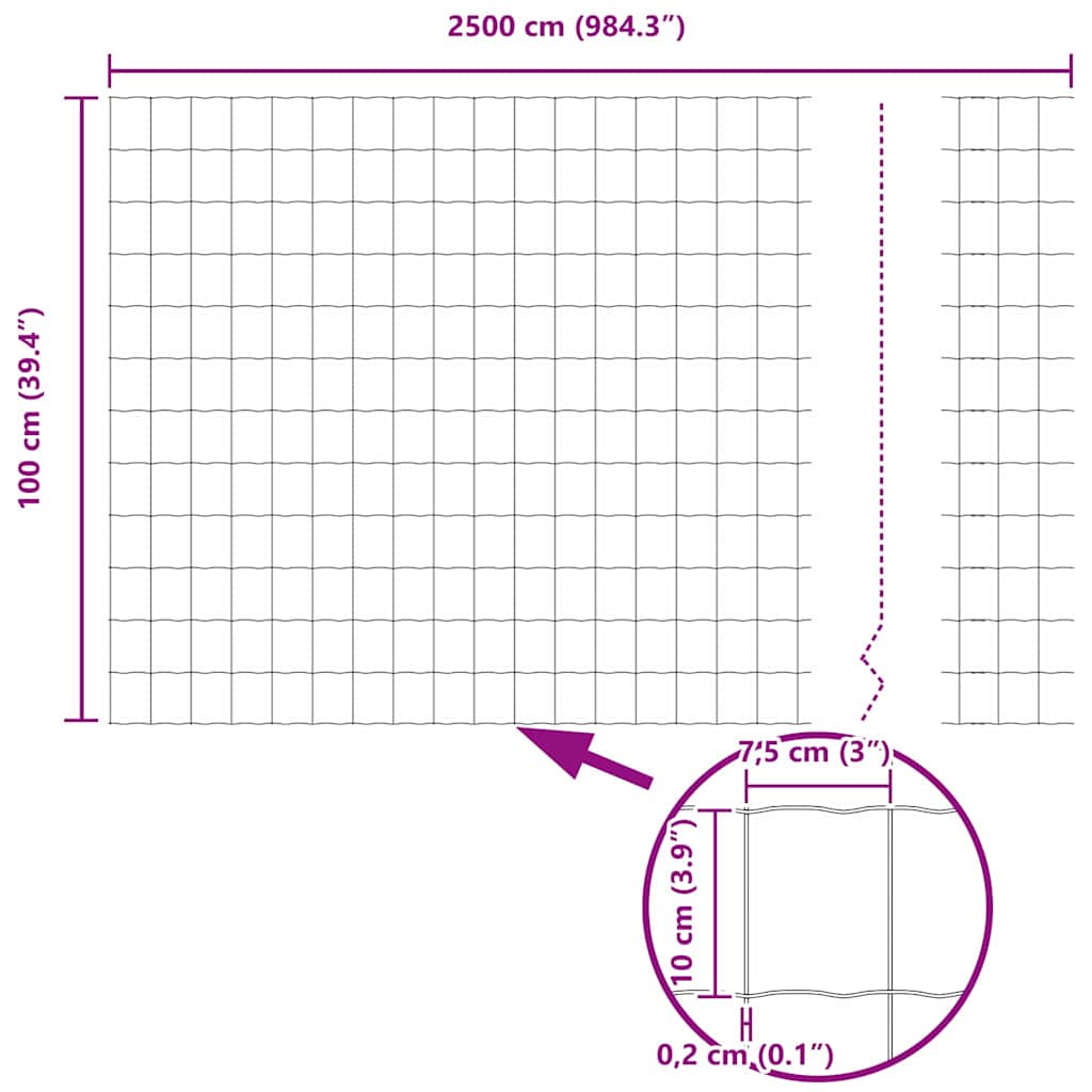 Zavarena žičana ograda 25 x 1 m (Š x V) Čelik premazan PVC-om