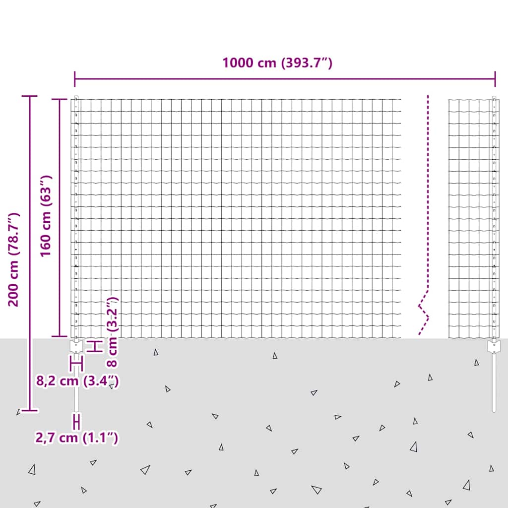 Zavarena žičana ograda 10 x 1,6 m (Š x V) Čelik premazan PVC-om