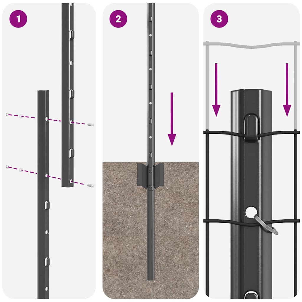 Zavarena žičana ograda 10 x 1,4 m (Š x V) Čelik premazan PVC-om