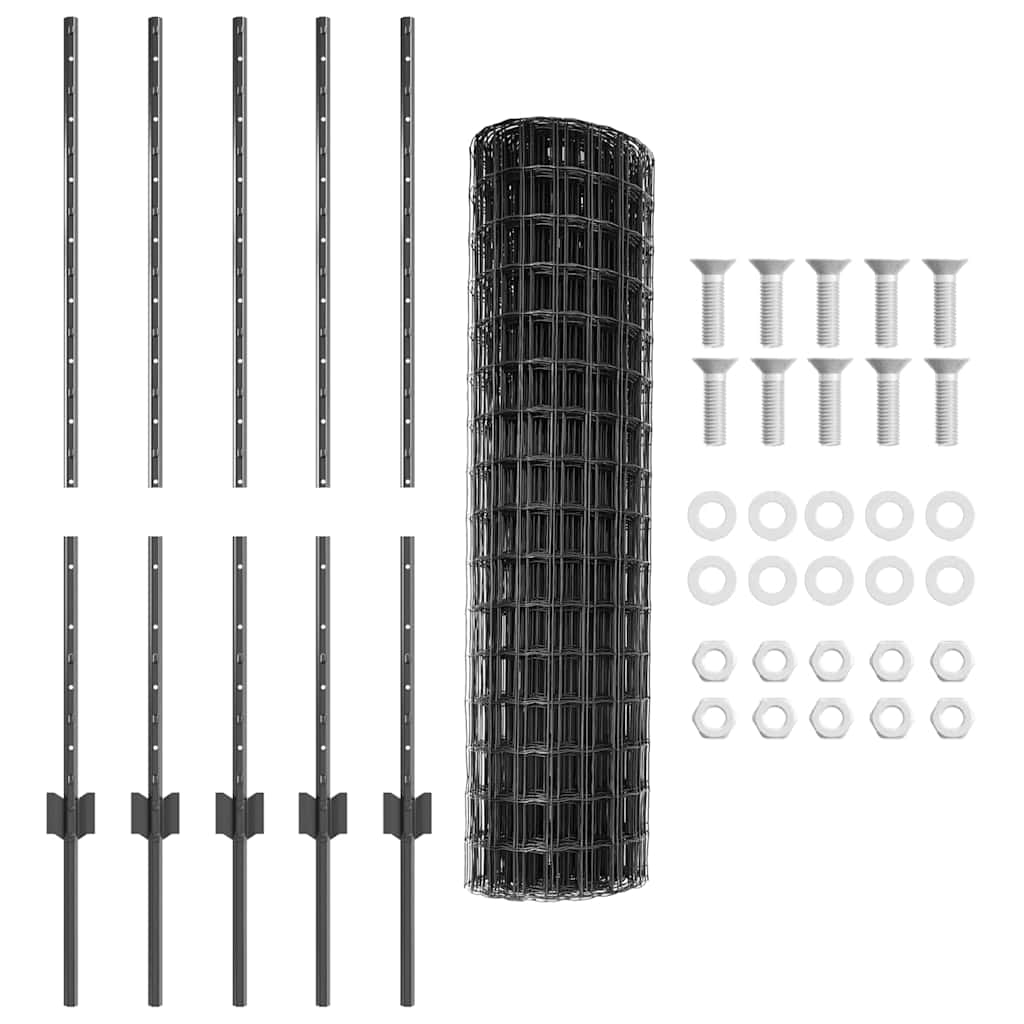 Zavarena žičana ograda 10 x 1 m (Š x V) Čelik premazan PVC-om