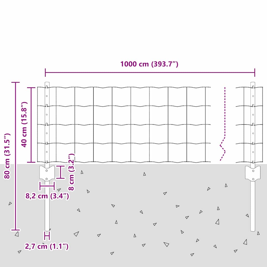 Zavarena žičana ograda 10 x 0,4 m (Š x V) Čelik premazan PVC-om