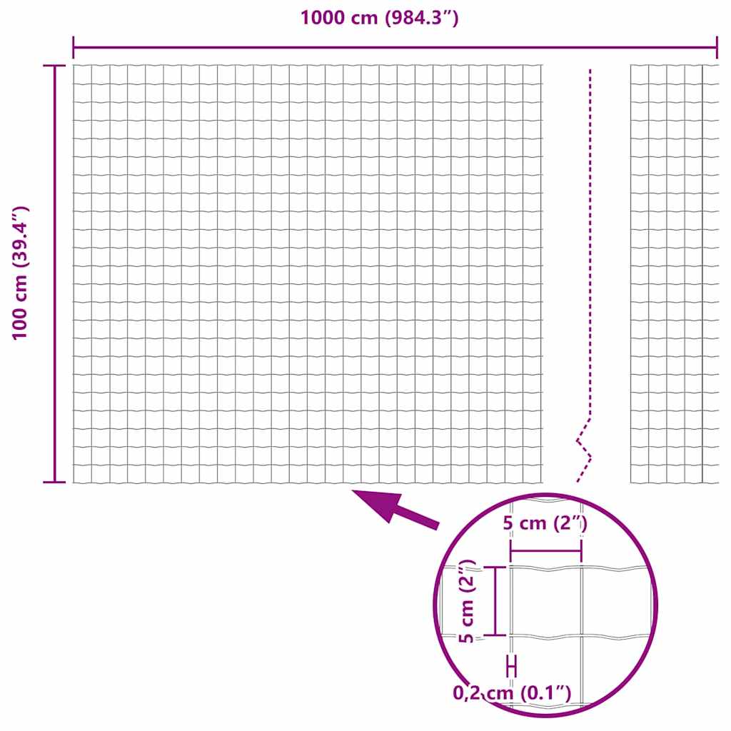Zavarena žičana ograda 25 x 1 m (Š x V) Čelik premazan PVC-om