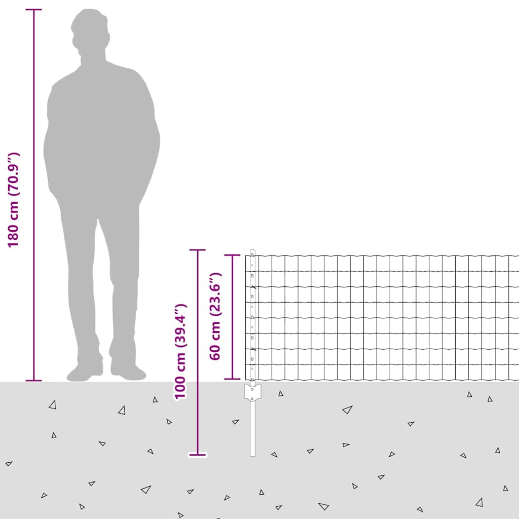 Zavarena žičana ograda 50 x 0,6 m (Š x V) Čelik premazan PVC-om