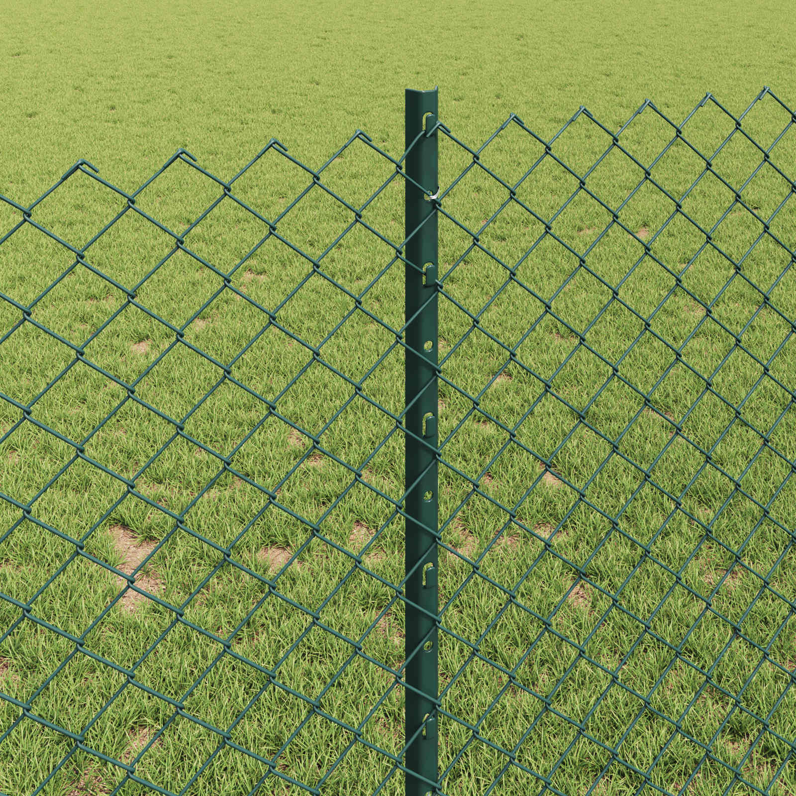 Ograda od lančanih veza s postom 10 x 1 m Čelik premazan PVC-om