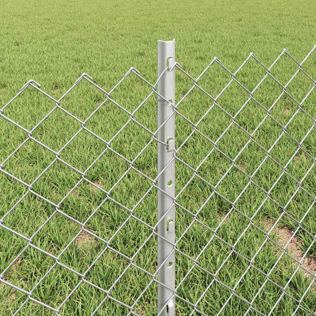Ograda od lančanih veza s postom 10 x 0,4 m Srebrna Mreža