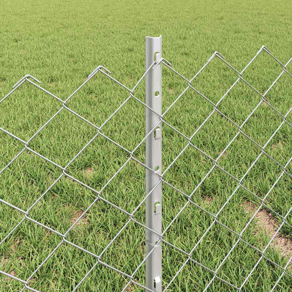 Ograda od lančanih veza s postom 10 x 0,4 m Srebrna Mreža