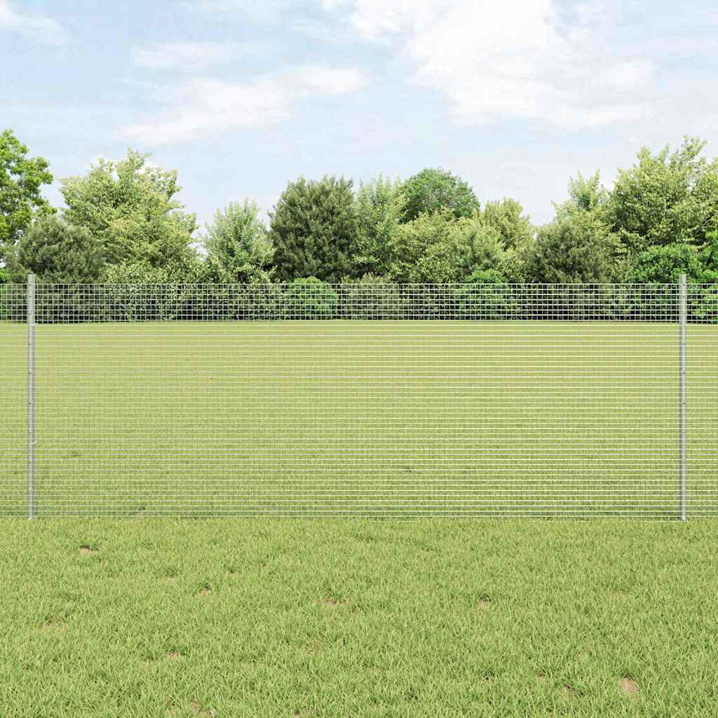 Zavarena žičana ograda s postom 10 x 0,8 m Srebrna Mreža
