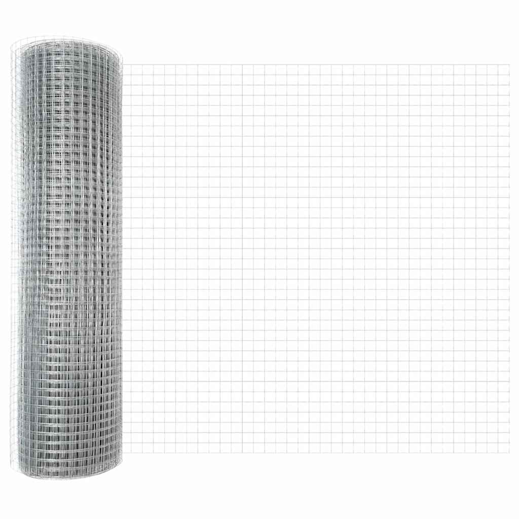 Zavarena žičana ograda s postom 10 x 0,8 m Srebrna Mreža