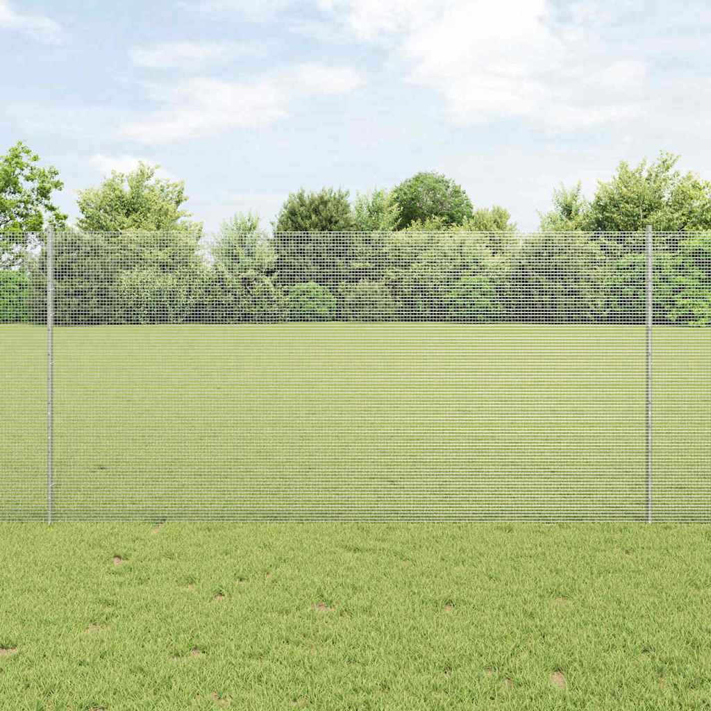 Zavarena žičana ograda s postom 10 x 1,2 m Srebrna Mreža