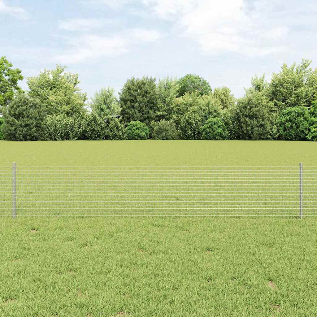 Zavarena žičana ograda s postom 25 x 0,4 m Srebrna Mreža