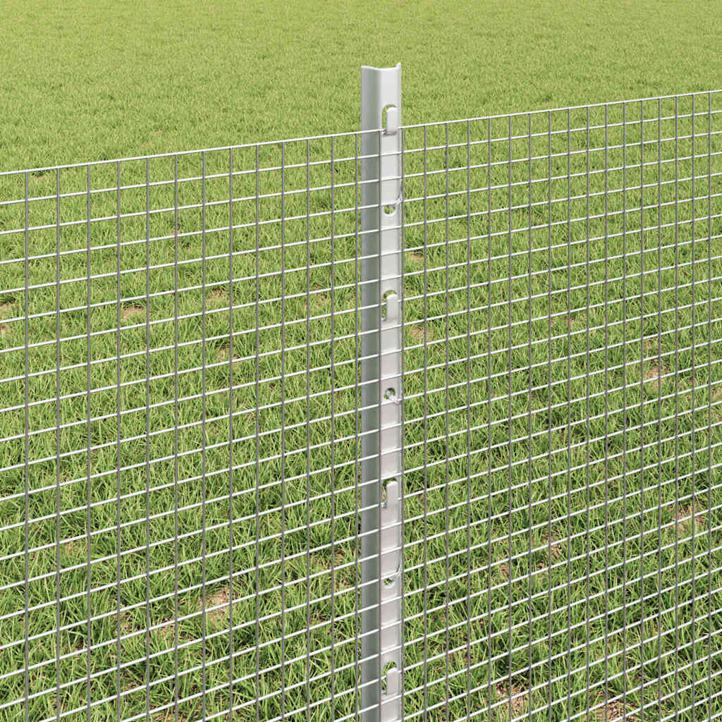 Zavarena žičana ograda s postom 25 x 0,6 m Srebrna Mreža
