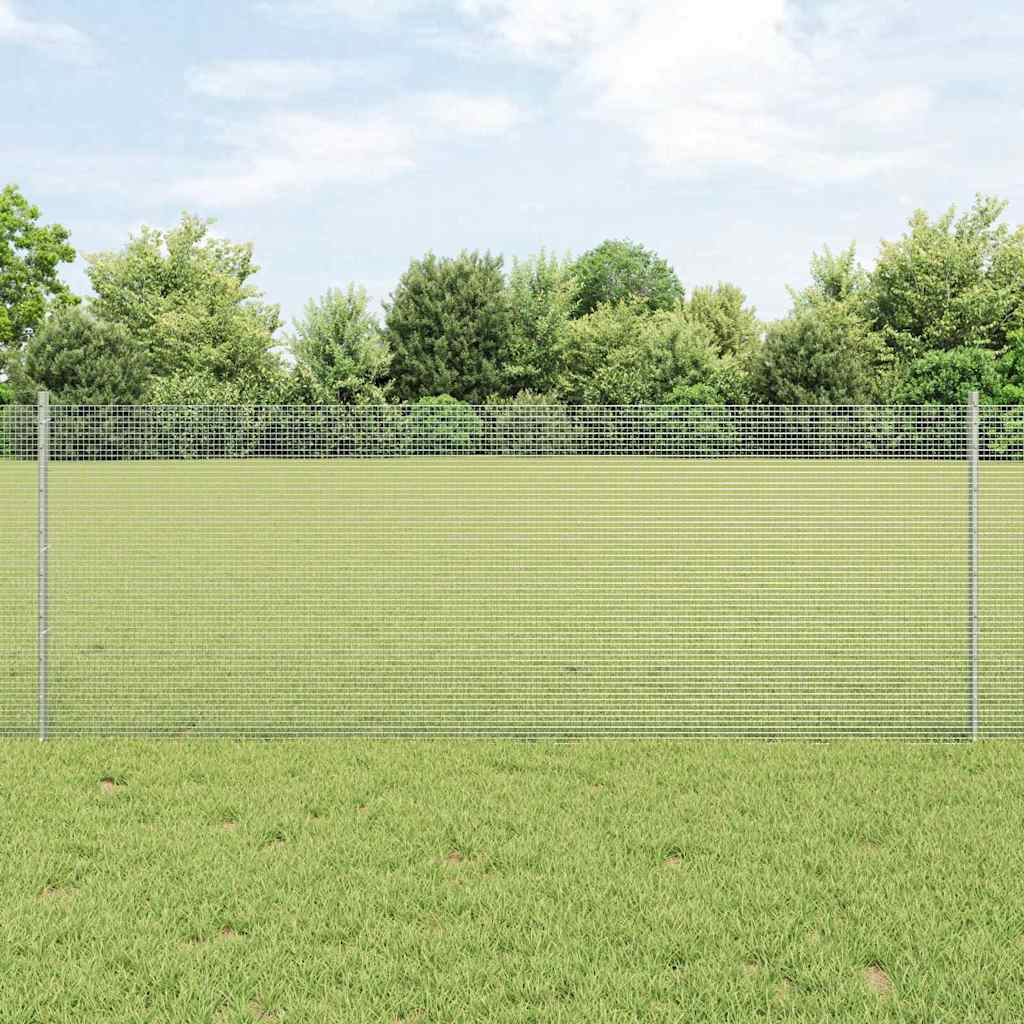 Zavarena žičana ograda s postom 25 x 0,8 m Srebrna Mreža