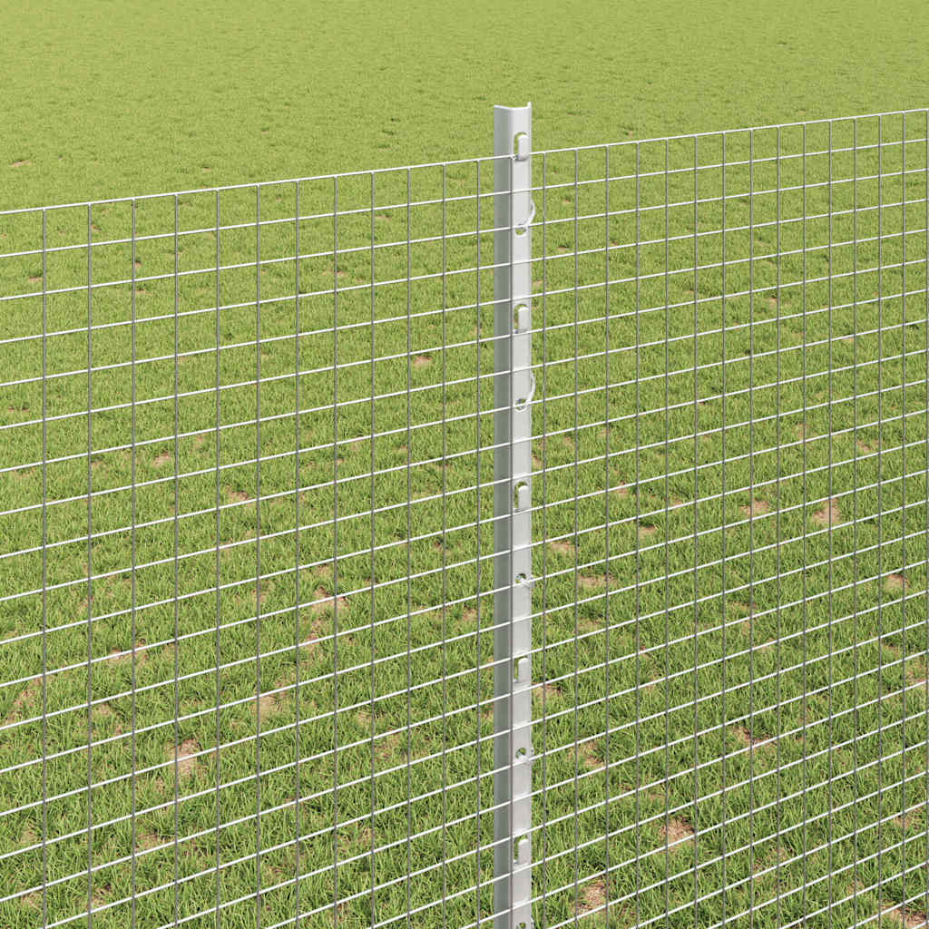 Zavarena žičana ograda s postom 25 x 1,5 m Srebrna Mreža