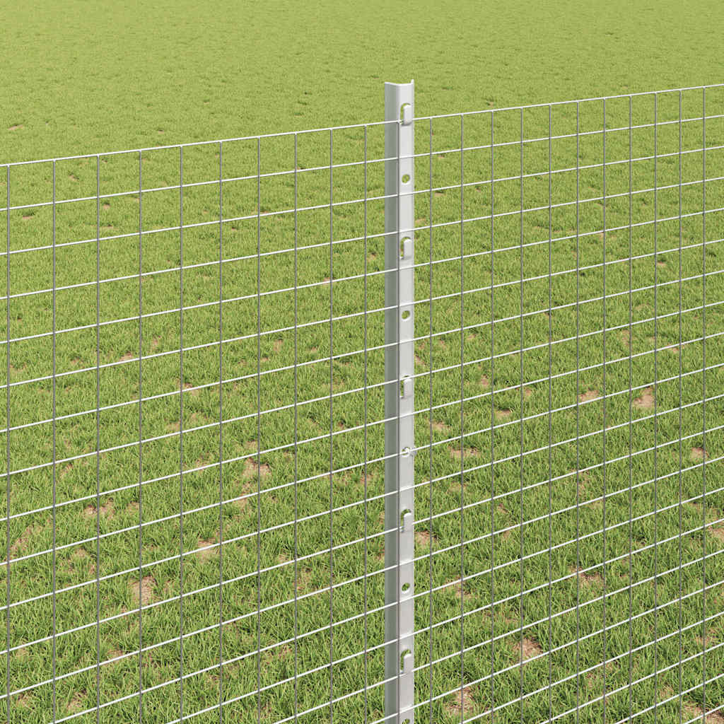 Zavarena žičana ograda s postom 25 x 1,5 m Srebrna Mreža