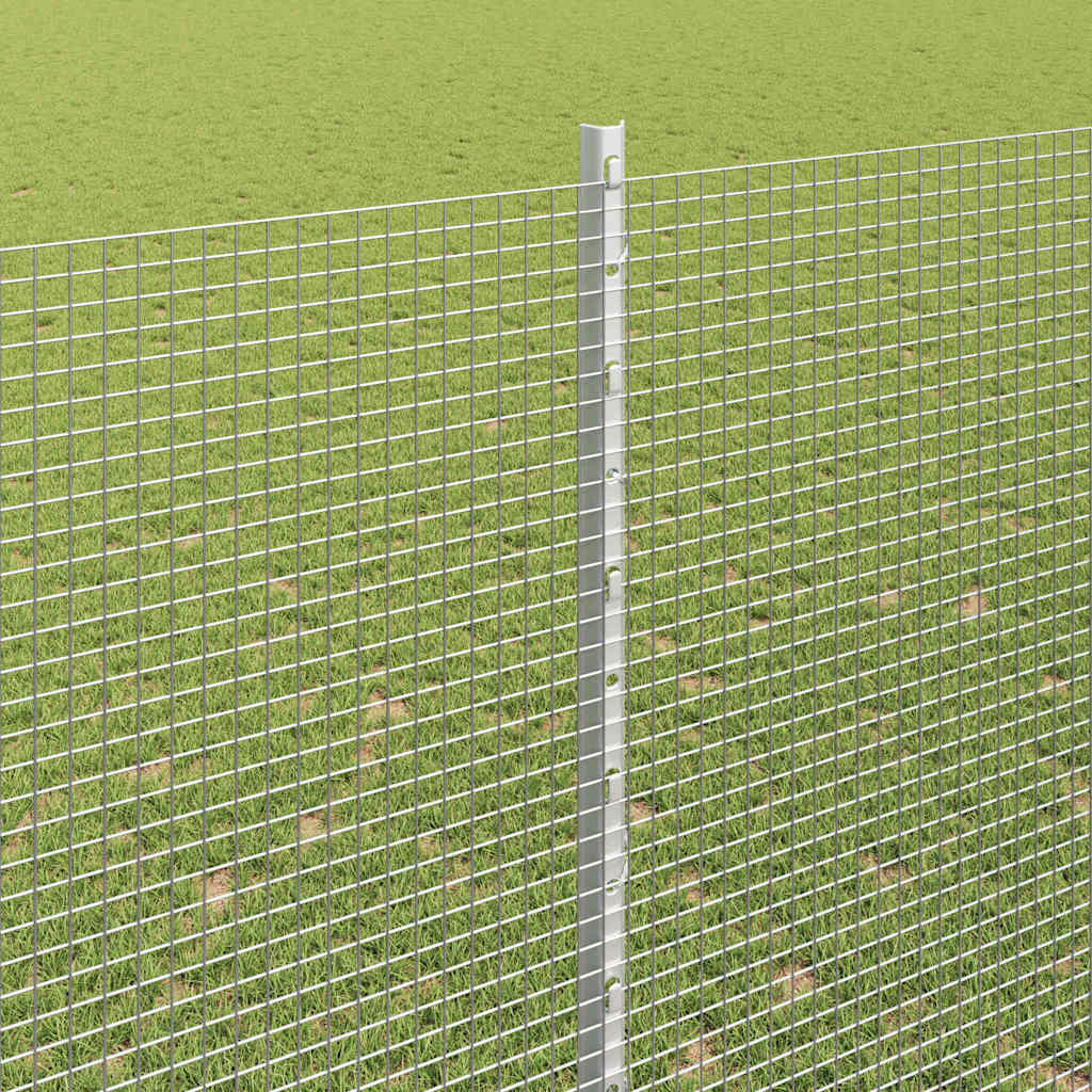 Zavarena žičana ograda s postom 25 x 1,6 m Srebrna Mreža