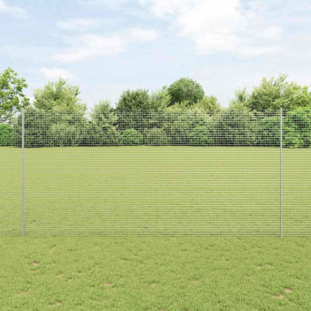 Zavarena žičana ograda s postom 25 x 1,6 m Srebrna Mreža