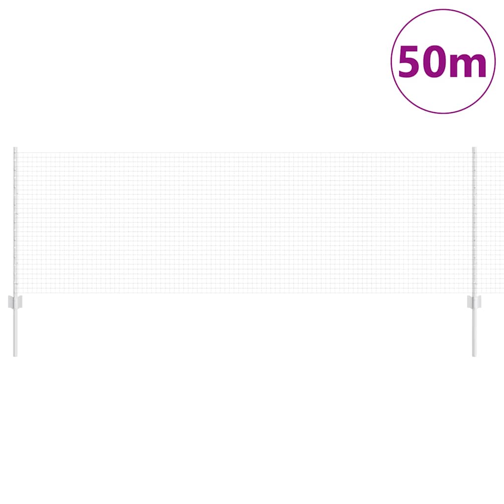 Zavarena žičana ograda s postom 50 x 0,8 m Srebrna Mreža