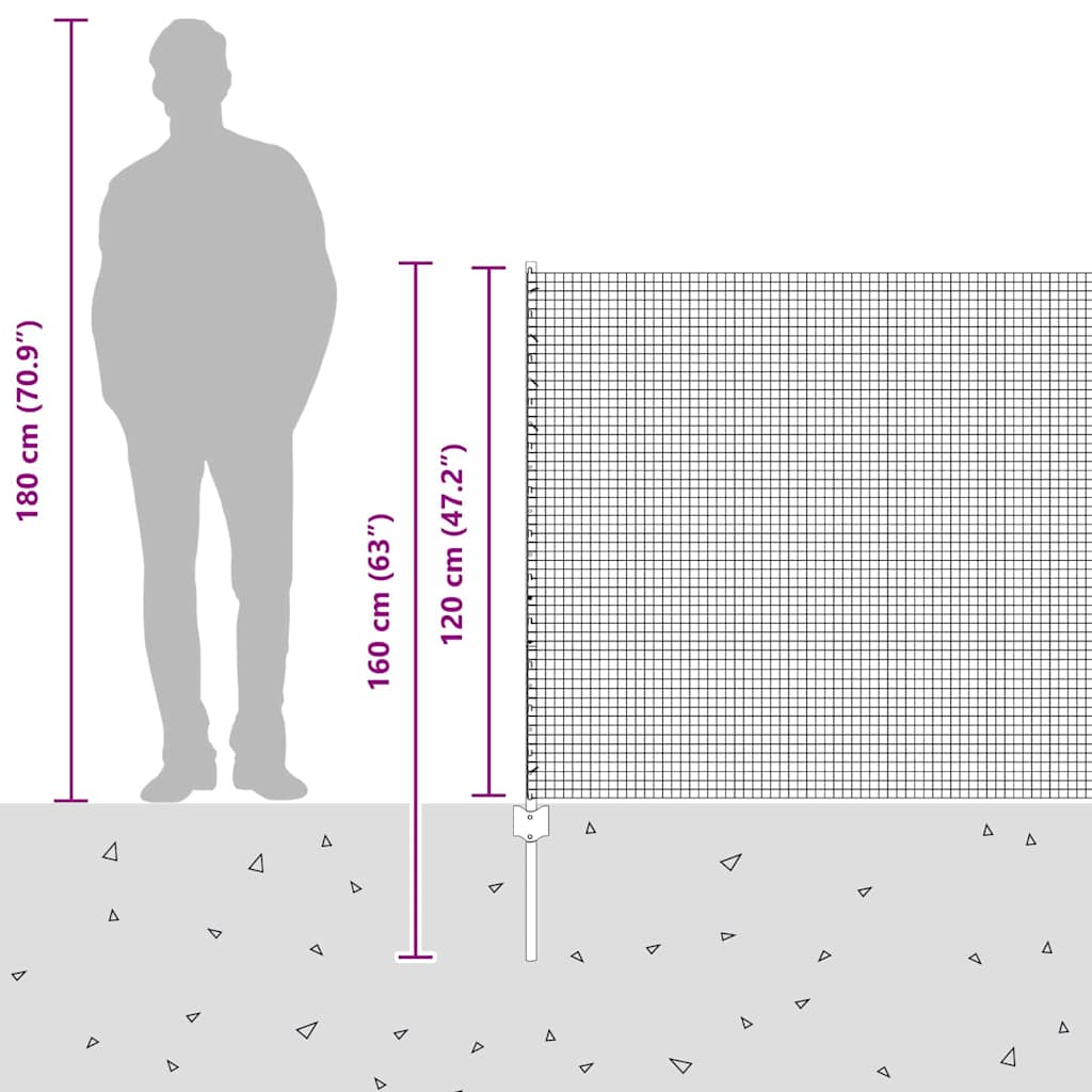 Zavarena žičana ograda s postom 50 x 1,2 m Srebrna Mreža